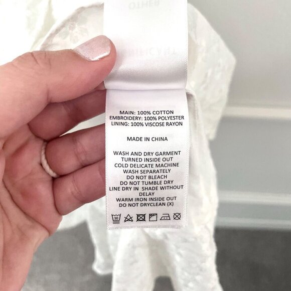 Significant Other Symphony Dress White Embroidered Daisy Flowers Size US 8 - Picture 7 of 9